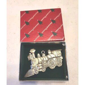 Reed & Barton Silver Plated Locomotive Christmas  Ornament